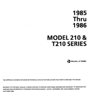 Cessna 1985 thru 1986 Model 210 & T210 Series Service Manual