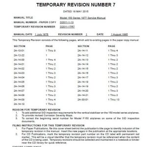 Cessna Model 150 Series 1977 Service Manual