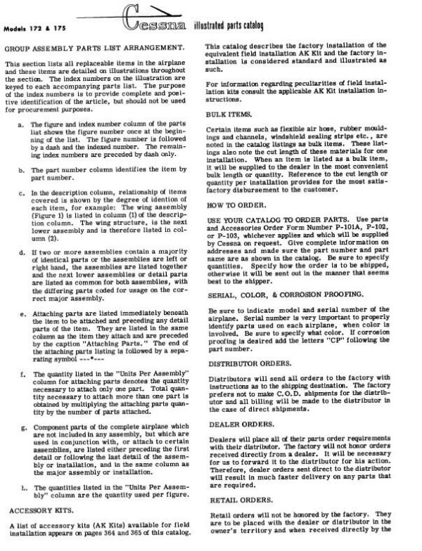 Cessna Model 172 & 175 Illustrated Parts Catalog - Image 3