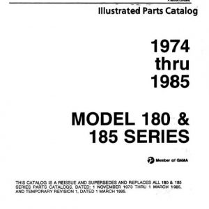 Cessna Model 180 & 185 Series Illustrated Parts Catalog 1974 Thru 1985