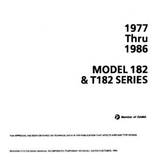 Cessna Model 182 & T182 Series 1977 thru 1986 Service Manual