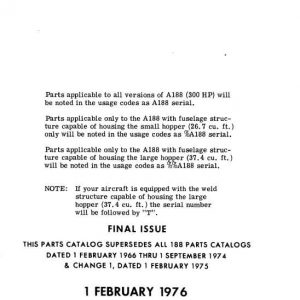 Cessna Model 188 Series Illustrated Parts Catalog 1966 Thru 1975, P545-12