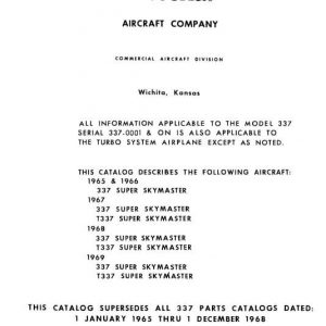 Cessna Model 337 Series Illustrated Parts Catalog, P443-12