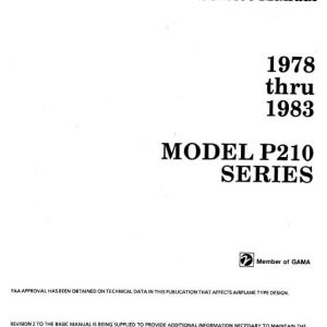Cessna Model P210 Series Service Manual 1978 thru 1983