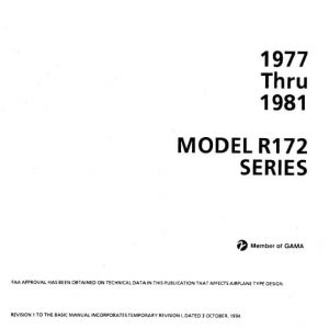 Cessna Model R172 Series 1977 thru 1981 Service Manual