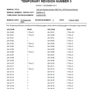 Cessna Model 182 and Skylane Series 1969 Thru 1976 Service Manual, D2006-4TR5