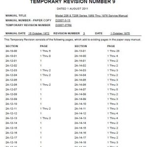 Cessna Model 206 & T206 Series 1969 Thru 1976 Service Manual, D2007-3TR9