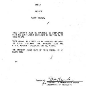 DH-2 Beaver Flight Manual