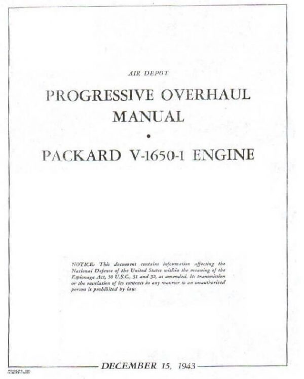 Rolls Royce Engine Progressive Overhaul Manual-Rolls Royce Packard V-1650-1