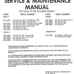 Mooney M20 Series Service & Maintenance Manual