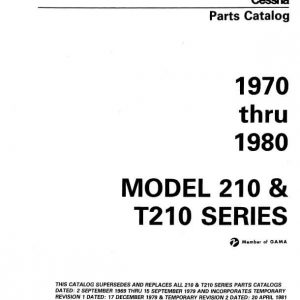 Cessna Model 210 & T210 Series 1970 Thru 1980 Parts Catalog, P637-12