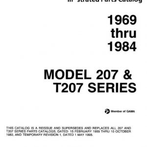 Cessna Model 207 & T207 Series Illustrated Parts Catalog 1969 thru 1984