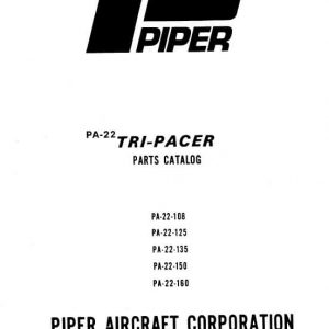 Piper Tri-Pacer Parts Catalog PA-22-108/125/135/150/160 Part # 752-450