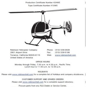 Robinson R22 Maintenance Manual RTR 060 2018