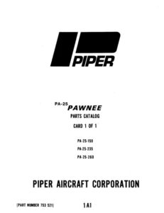Piper Pawnee Parts Catalog PA-25, 150 235 260 Part Number 753-521
