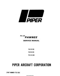 Piper Pawnee Service Manual PA-25 150 235 260 Part Number 753 520